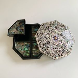 Large 8" x 8"  jewelry / candy box, S. Korean mother-of-pearl